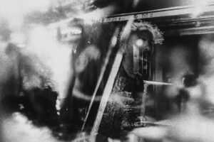 abstract, black and white, long exposure, impressionist photography, sad mood