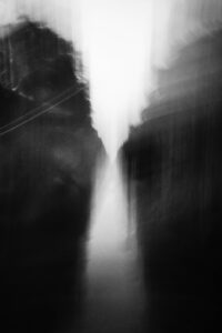 abstract, black and white, long exposure, impressionist photography, sad mood