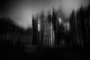 abstract, black and white, long exposure, impressionist photography, sad mood